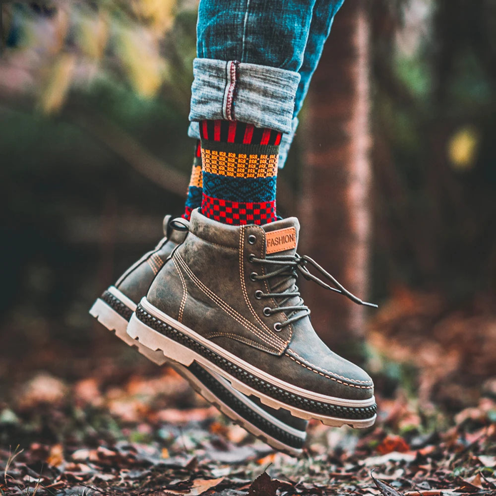 Men's Wool Blend Winter Socks, 5 Pairs