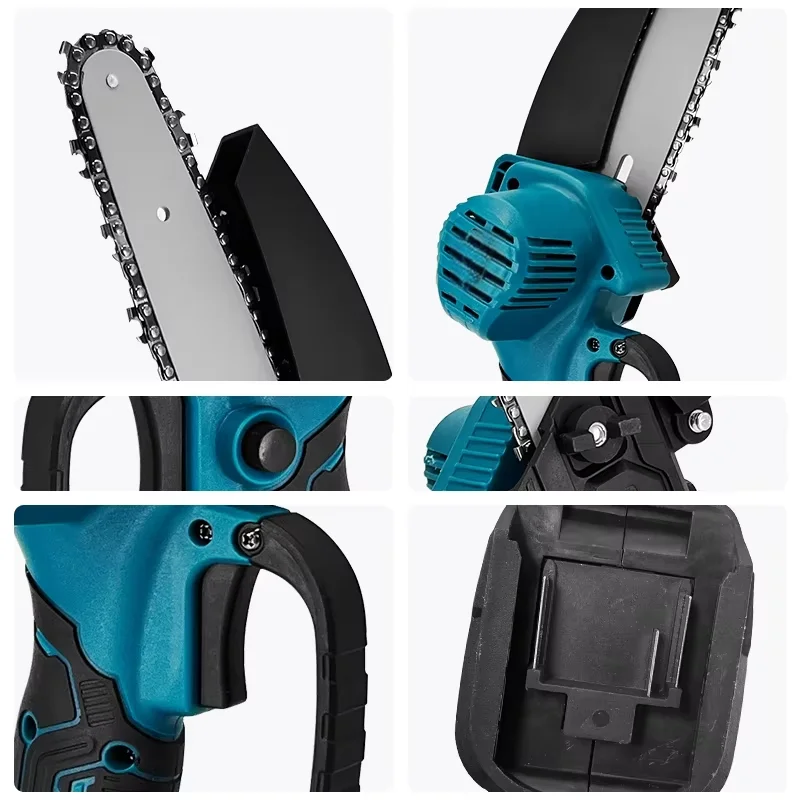 1700RPM 6 Inch Mini Li-Ion Electric Chainsaw One Hand Portable Electric Saw Fit 18V Makita Battery