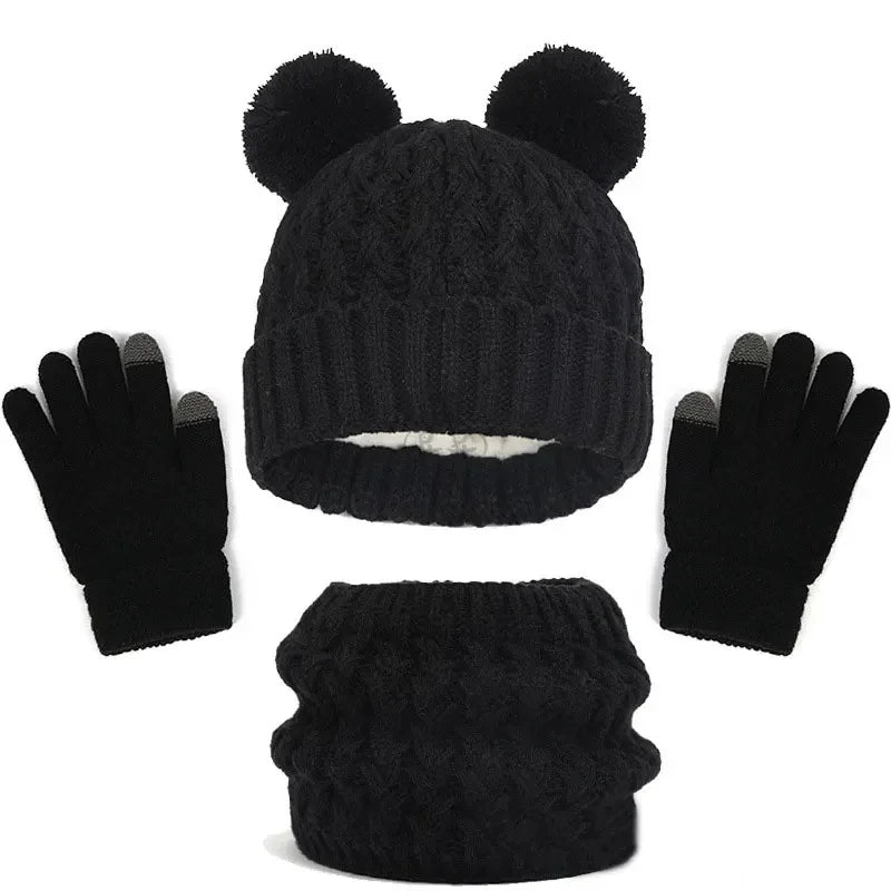 Kids Knit Beanie, Scarf & Gloves - 3 Piece Winter Set - photo 6