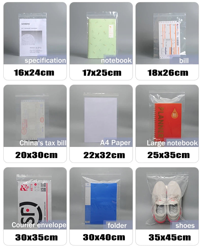 Clear Thick Zip Lock Ziplock Storage Bags Heavy-Duty Transparent Plastic Zip Package Small Jewelry Packing Reclosable Poly Pouch