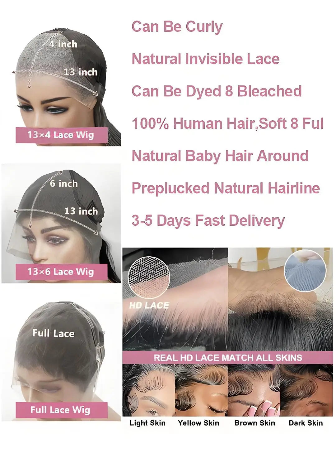 40 Inch Water Wave HD Lace Front Wig - Deep Wave Human Hair