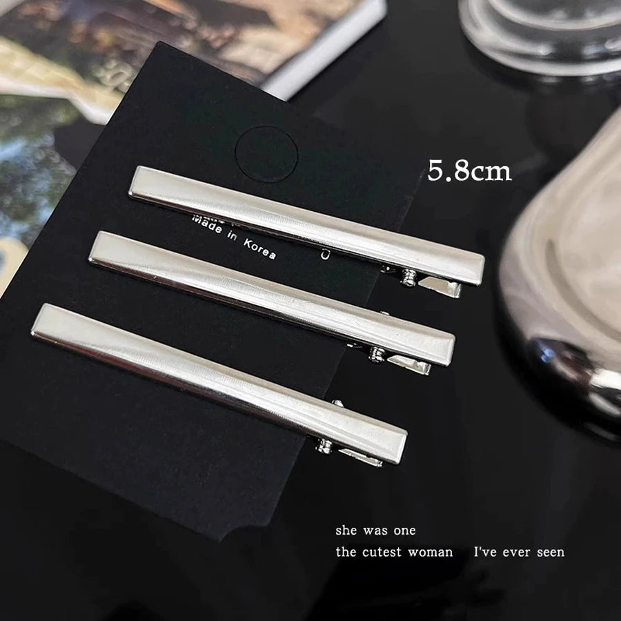 Women Metal Y2K Hair Clips Exquisite Duckbill Clip Girls Hairpins Side Bangs Barrettes Hairclip Girls Fashion Hair Accessories