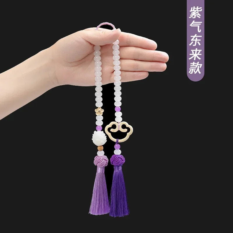 Chinese Traditional Culture Buddha Bodhi Car Pendant High-end Ping An Car Jewelry Car Lotus Rearview Mirror Pendant Oranments
