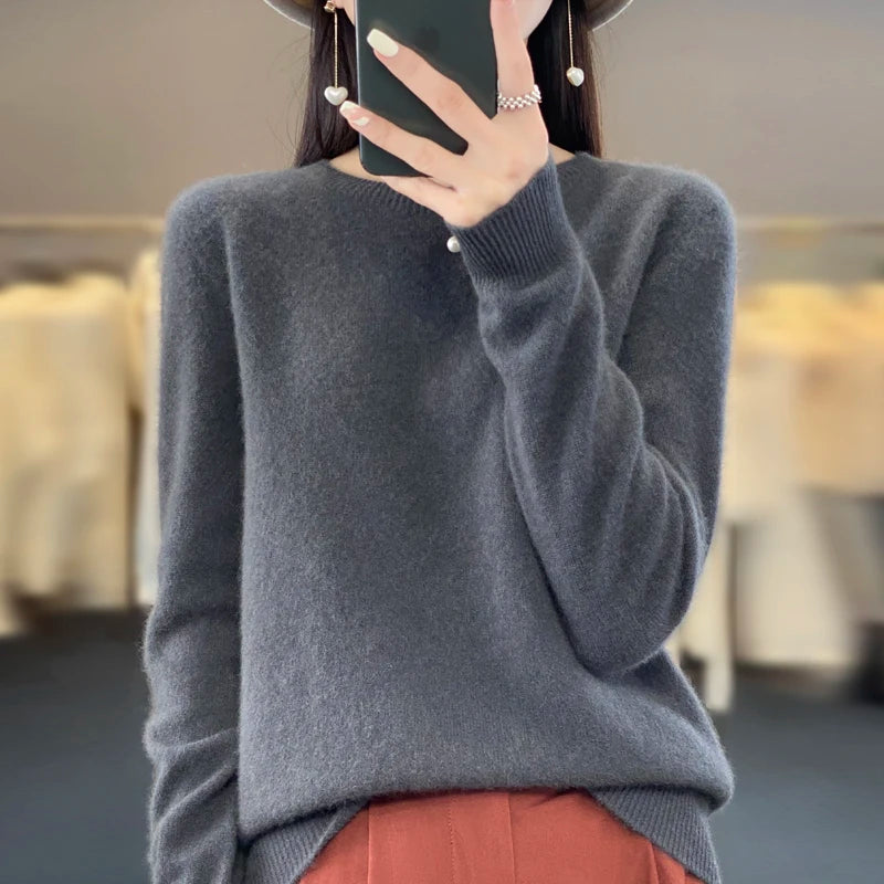 Women's Crew Neck Knit Sweater - Soft Warm Pullover Top - photo 6