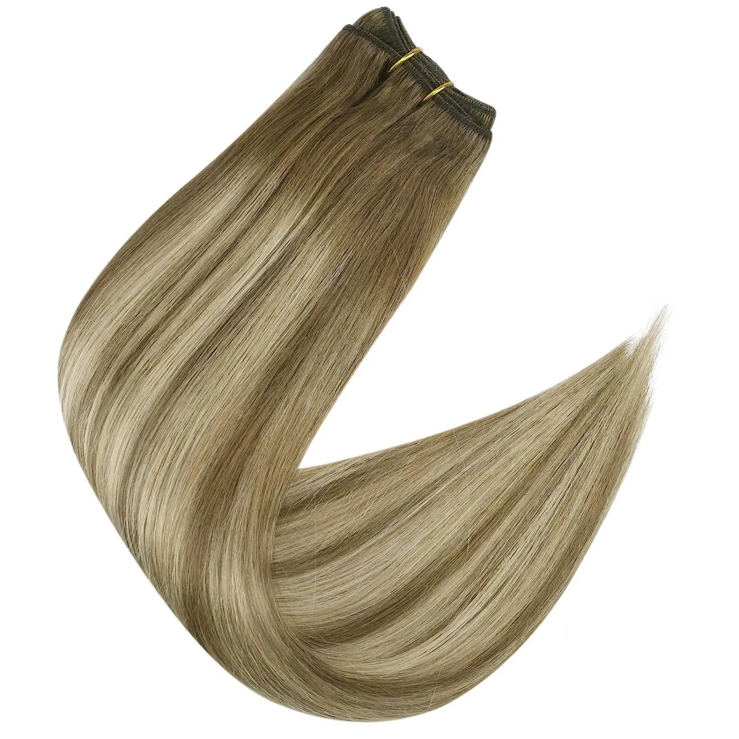 Full Shine Hair Bundles 100% Human Hair Weft Extensions Ombre Blonde Color100g Sew In Silky Straight Remy Skin Double Weft