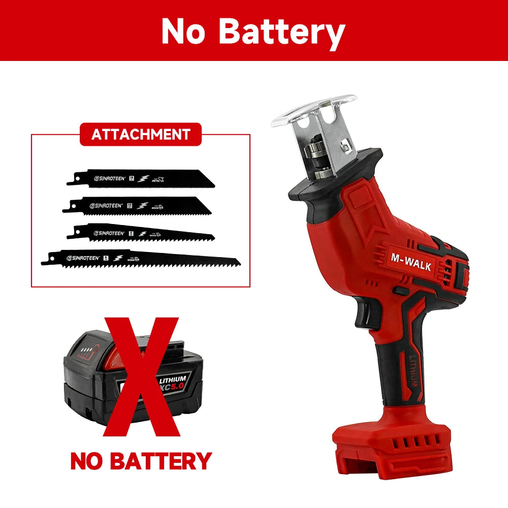 M-WALK Cordless Reciprocating Saw 18V — Wood & Metal Cutting (Compatible with Milwaukee 18V Battery)