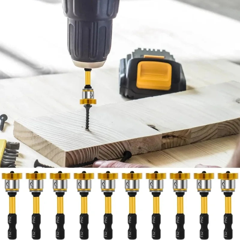 Magnetic Plasterboard Positioning Batch Head Screwdriver Bit Drilling Tools PH2 Hex Shank Drywall Locating Screw Bits Set 50mm