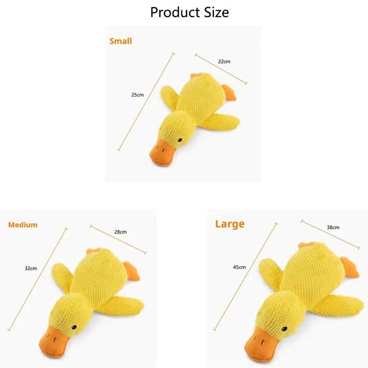 Yellow Duck Plush Dog Toy with Hug Design, Interactive Chew Toy for Boredom - photo 6