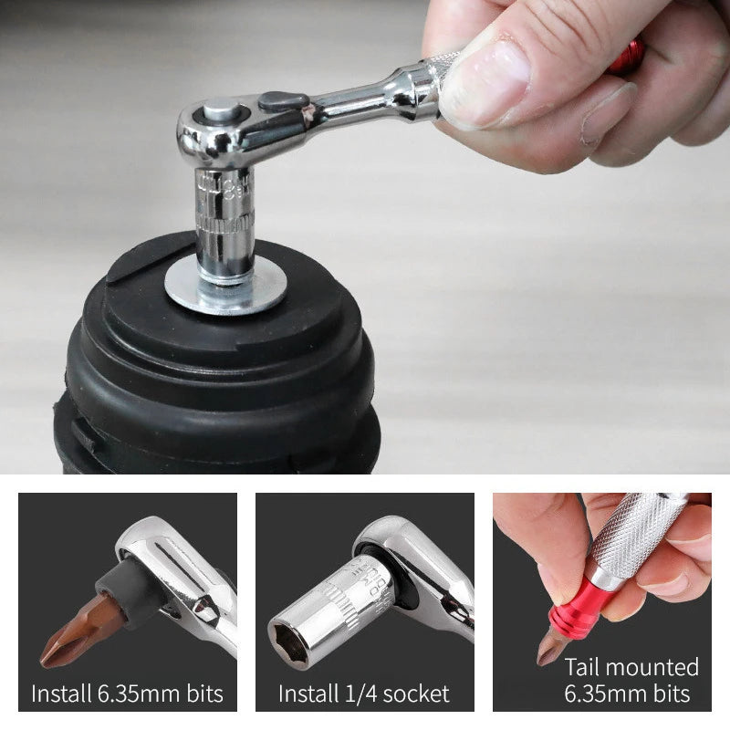1/4 Ratchet Double Head Fast Ratchet Wrench Double-Ended Mini Socket Wrench Set Bicycle Workshop Tool Hand Tools