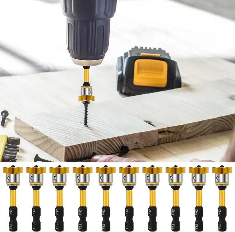 1/10pcs Magnetic PH2 Hex Shank Plasterboard Screwdriver Bit Positioning Batch Head Drywall Locating Screw Bits Drilling Tools
