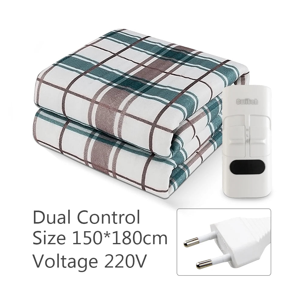 Electric Heating Blanket with Thermostat (220V, EU Plug)