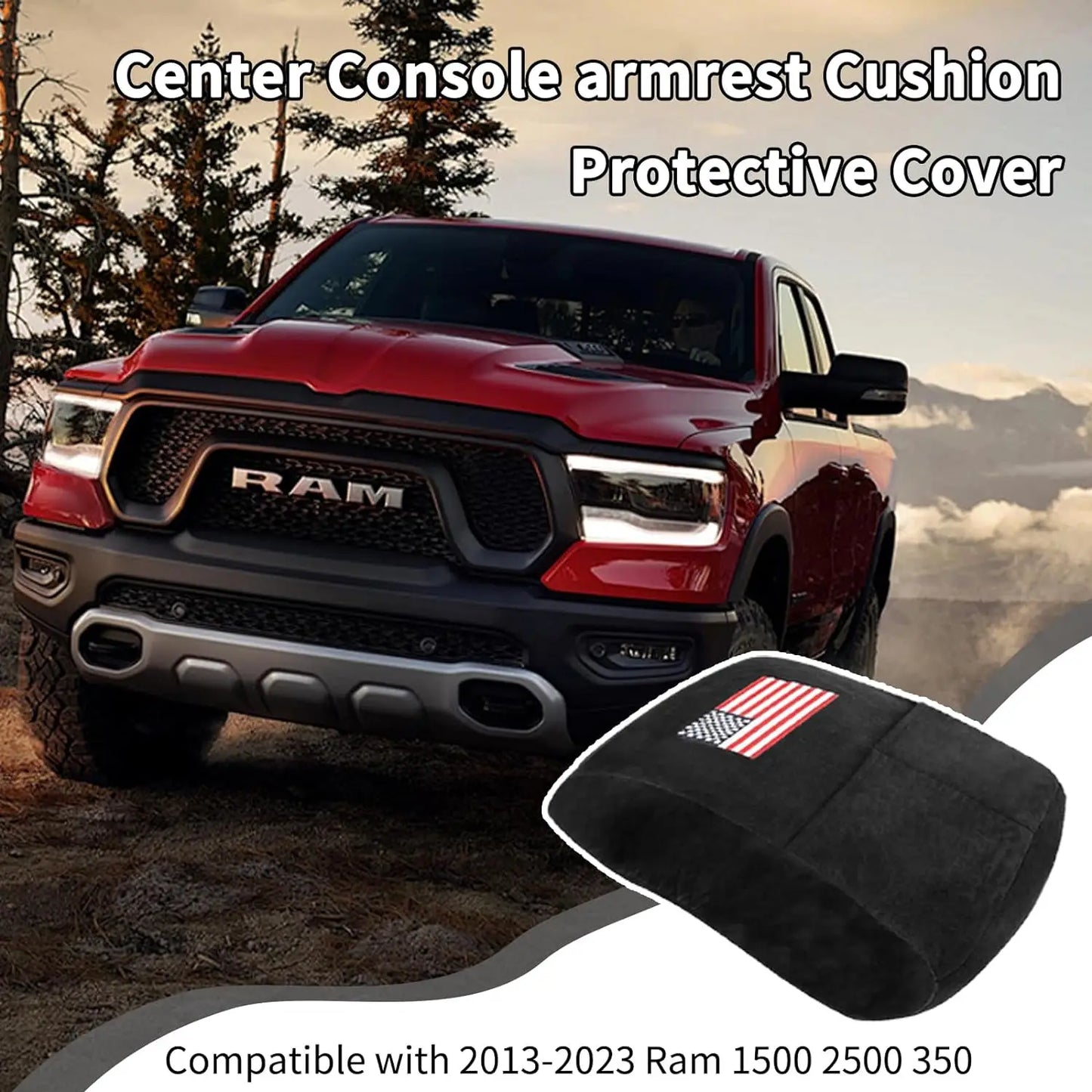 Center Console Armrest Cover with Pocket - Dodge RAM 1500/2500/3500 2013-2023