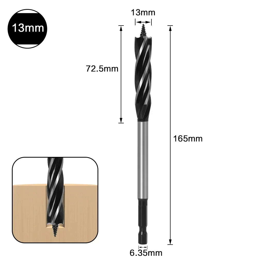 Hole Opener 10-35mm 1/4'' Hex Shank Twist Drill Bit, Reamer Auger Carpenter Joiner broca Drill Bits for Wood  Woodworking Tools