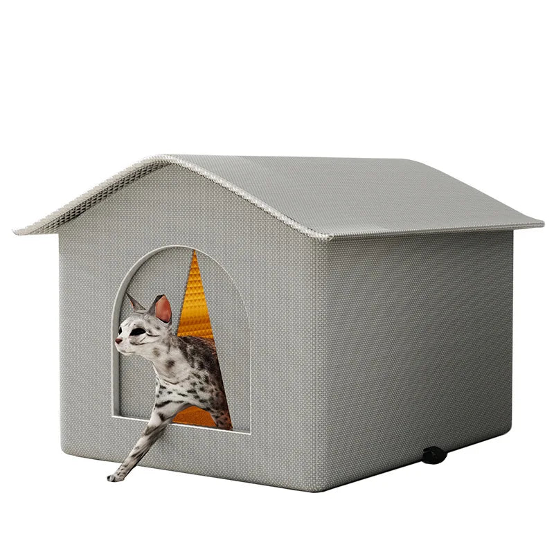 Foldable Outdoor Cat & Dog House — Waterproof Warm Pet Cave for Small Dogs