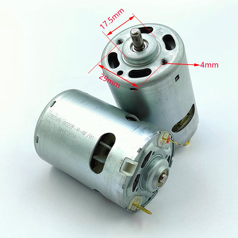 RS-755SH-6022 DC 12V 14.4V 18V 18700RPM High Speed Power Front Ball Bearing RS-755 Motor Electric Drill Garden Tool Motor