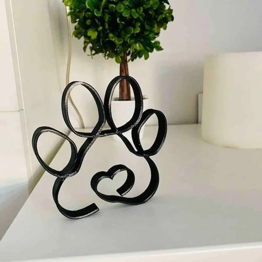 Abstract Metal Dog Sculpture - Minimalist Iron Desk Ornament – photo 10