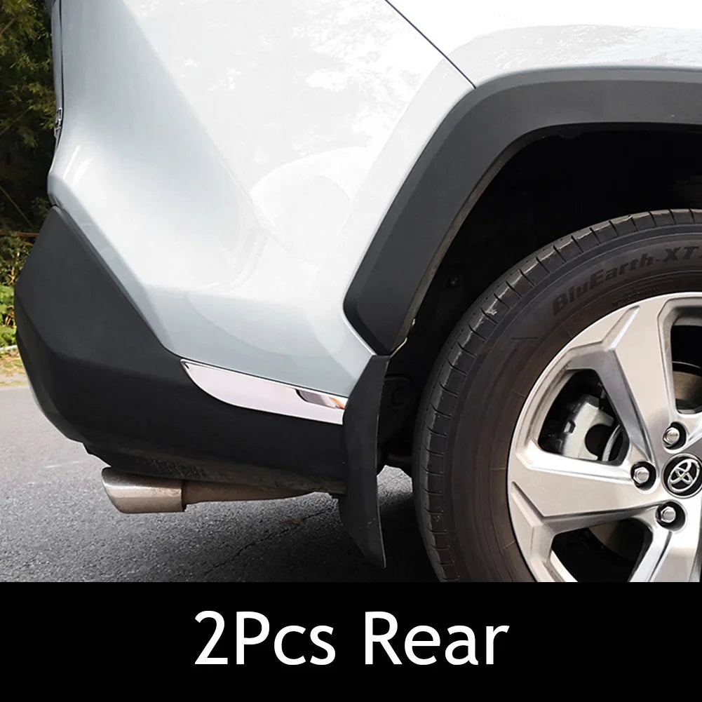 2/4Pcs Car Styling Stainless Front Rear Bumper Protector Trim For Toyota RAV4 RAV-4 XA50 2019 2020 Car Accessories