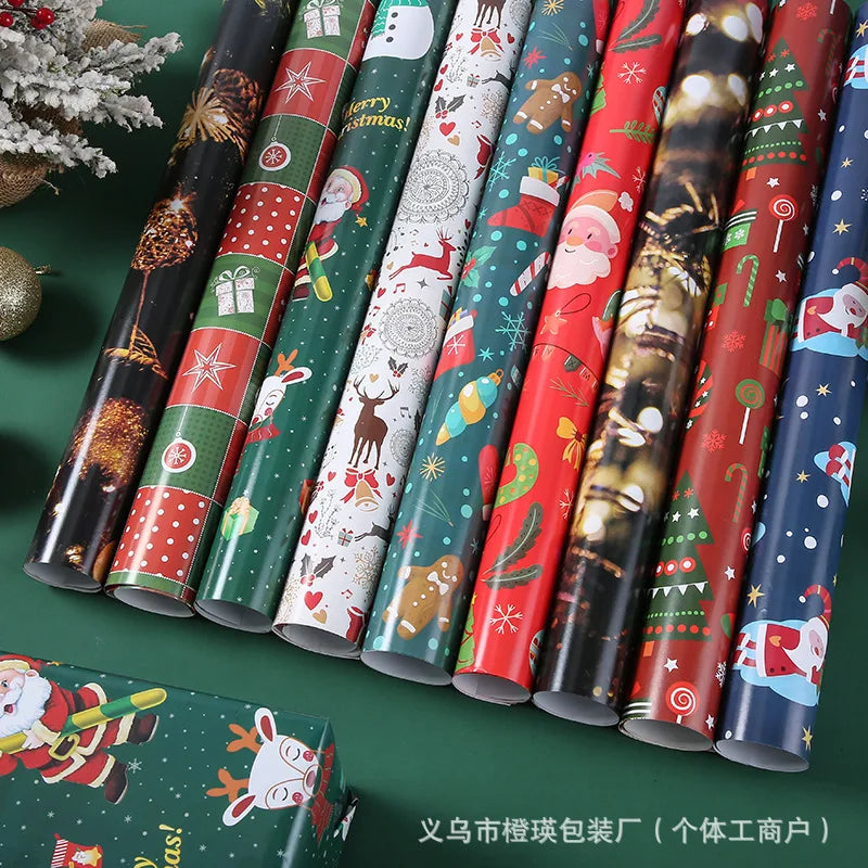 Christmas Gift Wrapping Paper Kraft Glossy Options DIY Holiday Party Packaging Festive Present Wrapping for Xmas Gifts