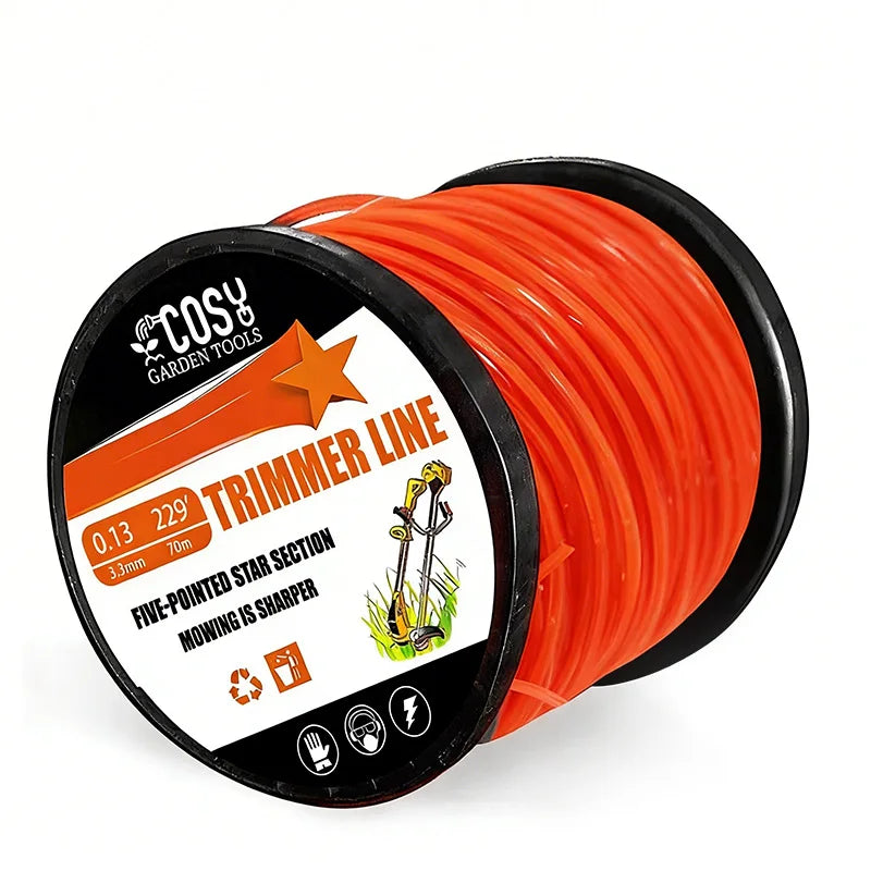 TSES 2.4mm~4mm Brush Cutter Sharp Rope 46m~130m Grass Mower Pentagram Nylon Mowing Strimmer Trimmer Line Weed Whacker Line