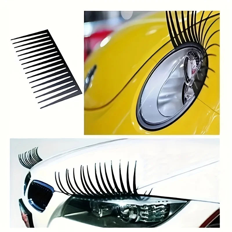 2Pcs Headlight Eyelash Stickers Car Stickers Cute Fake Eyelash Car Stickers for Decorative Headlights