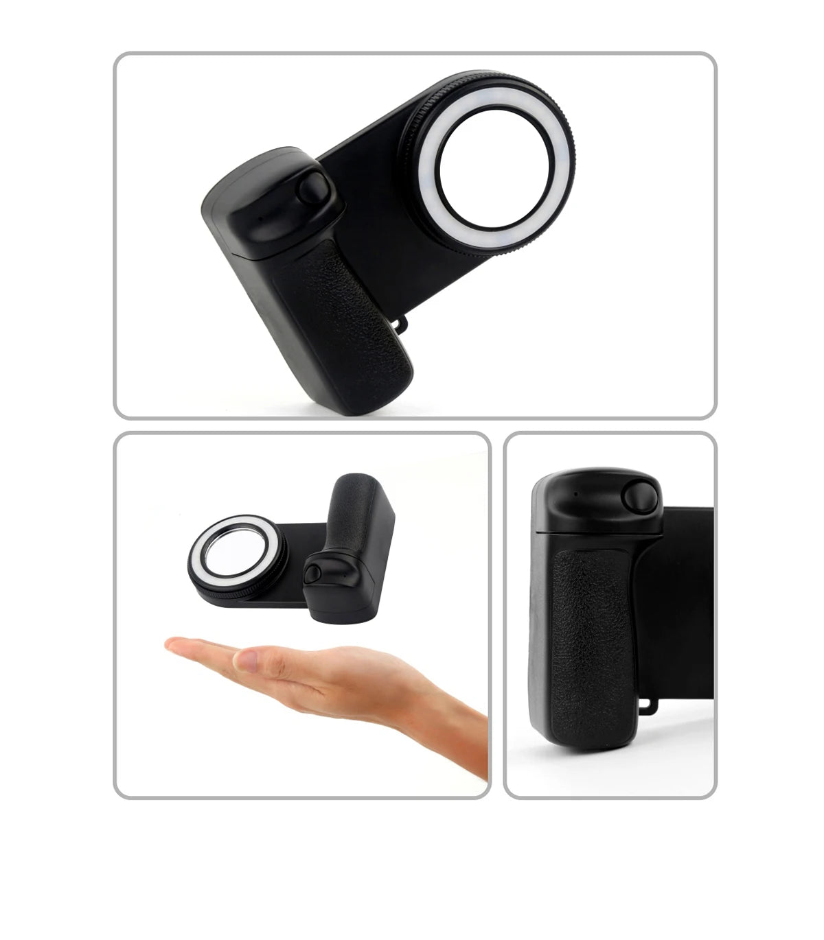 MagSafe Phone Camera Shutter Grip for iPhone 16 Android Bluetooth Selfie Stabilizer With Fill Light for Smartphone Photography