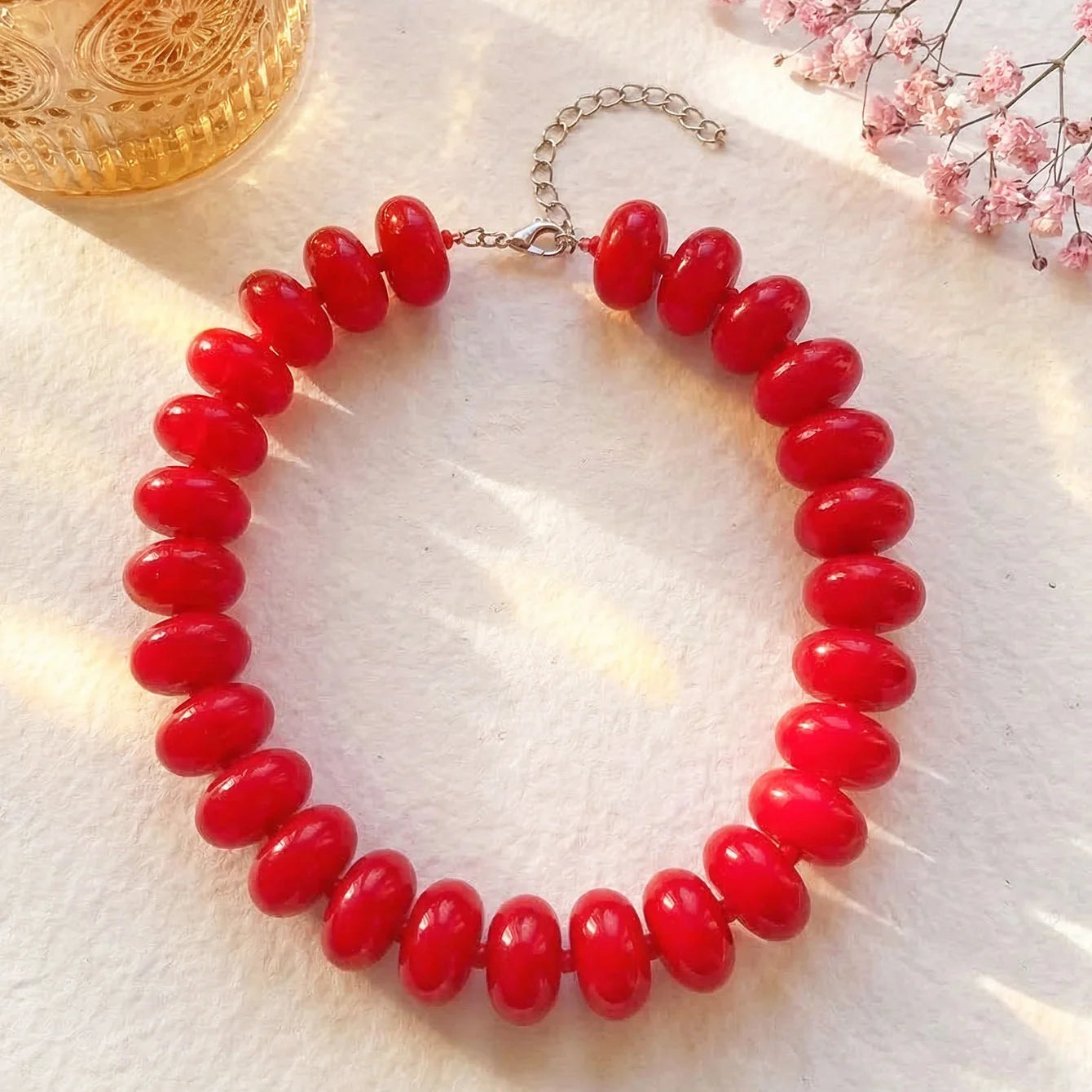 1pc Bohemian Fashion Casual Dopamine Acrylic Bead Necklace Charms Chunky Jewelry Suitable for Women