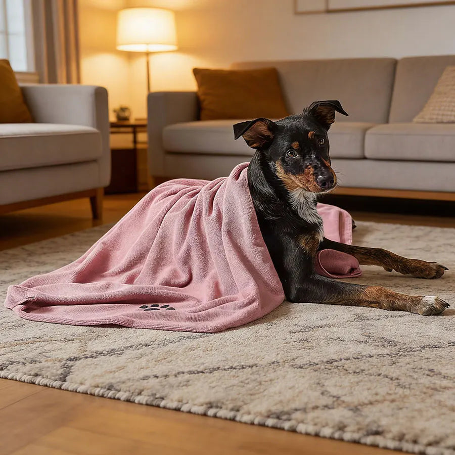 Pet Grooming Towel, Absorbent Microfiber Dog Bath Towel, Extra Large Quick-Dry Drying Towel 29.5 × 13.8 Inch