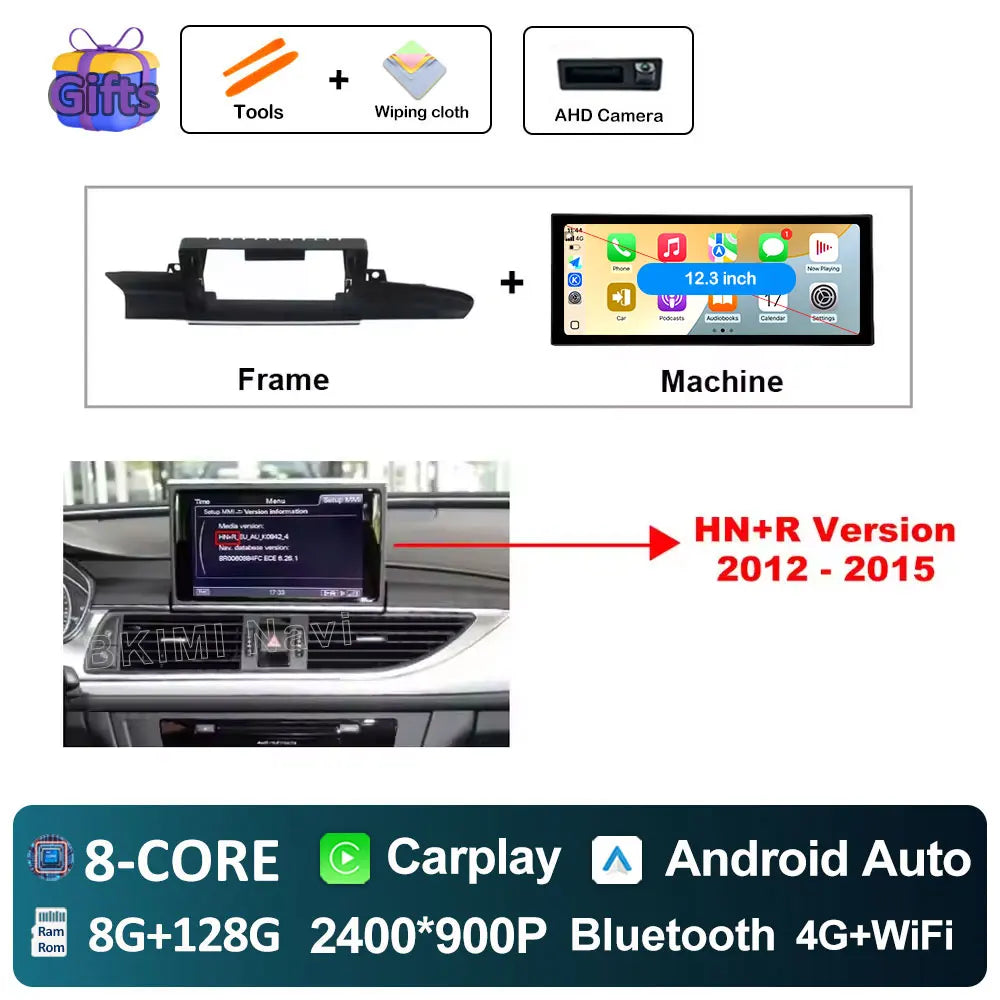 12.3" Android Screen for Audi A6 C7 & A7 (2012–2018) — Wireless CarPlay, Android Auto, QLED, GPS, WiFi