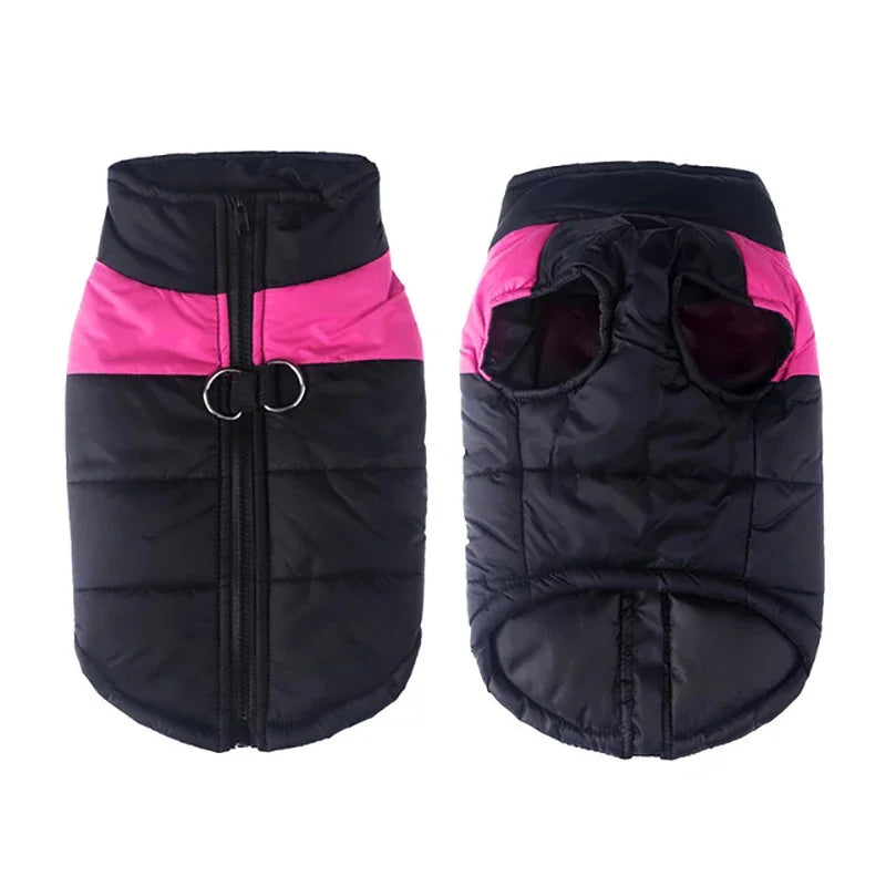 Warm Winter Dog Jacket For Winter Padded Pet Vest Coat For Small Large Dogs Waterproof Pets Clothes With D-ring Golden Retriever
