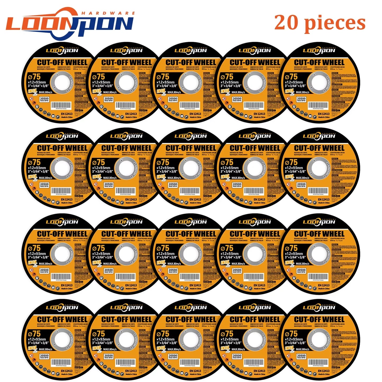 Loonpon 75mm Resin Cutting Discs — Angle Grinder Metal Cut-Off Wheels