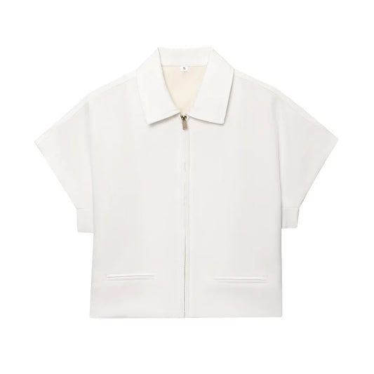 Women's Cropped Varsity Jacket – Short Sleeve Summer Coat - photo 4