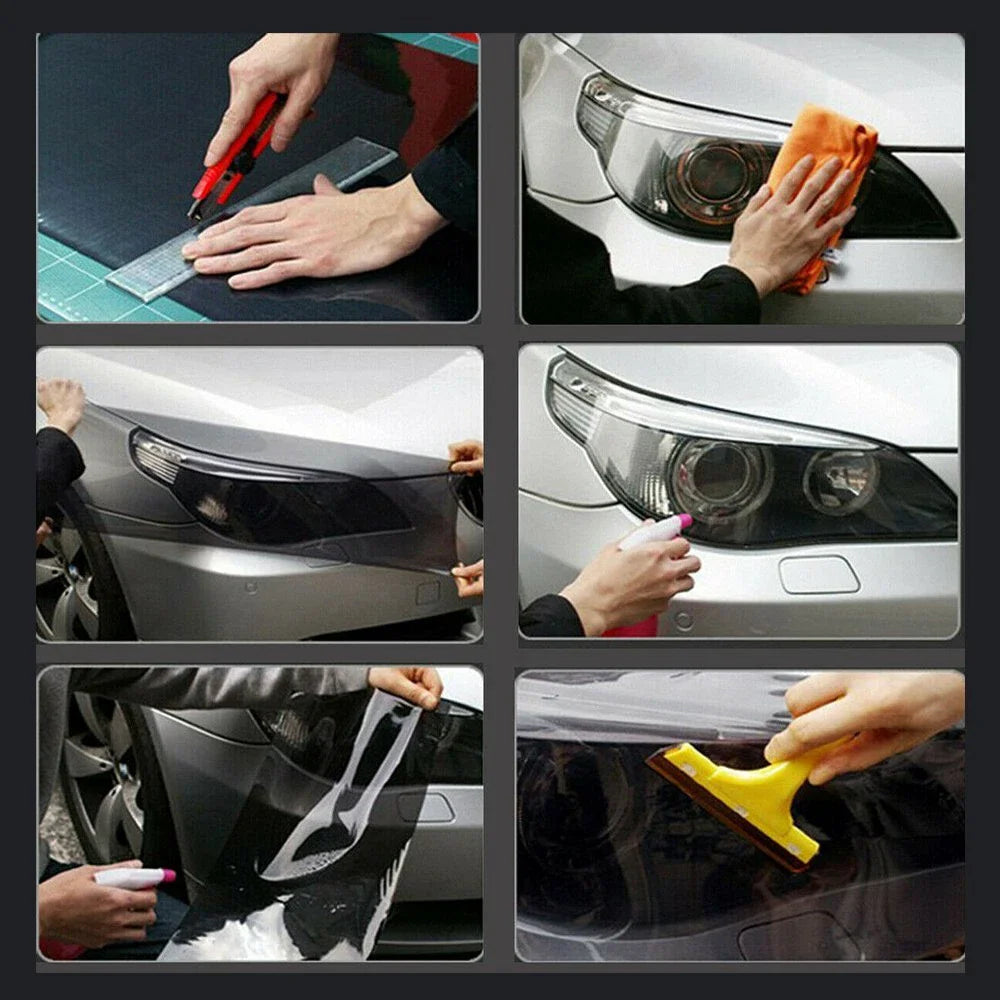 Transparent Light Black Smoke PVC Film Tint 30 X200cm Headlight Taillight Wrap Cover Film Foil Sticker Armored Film for Cars