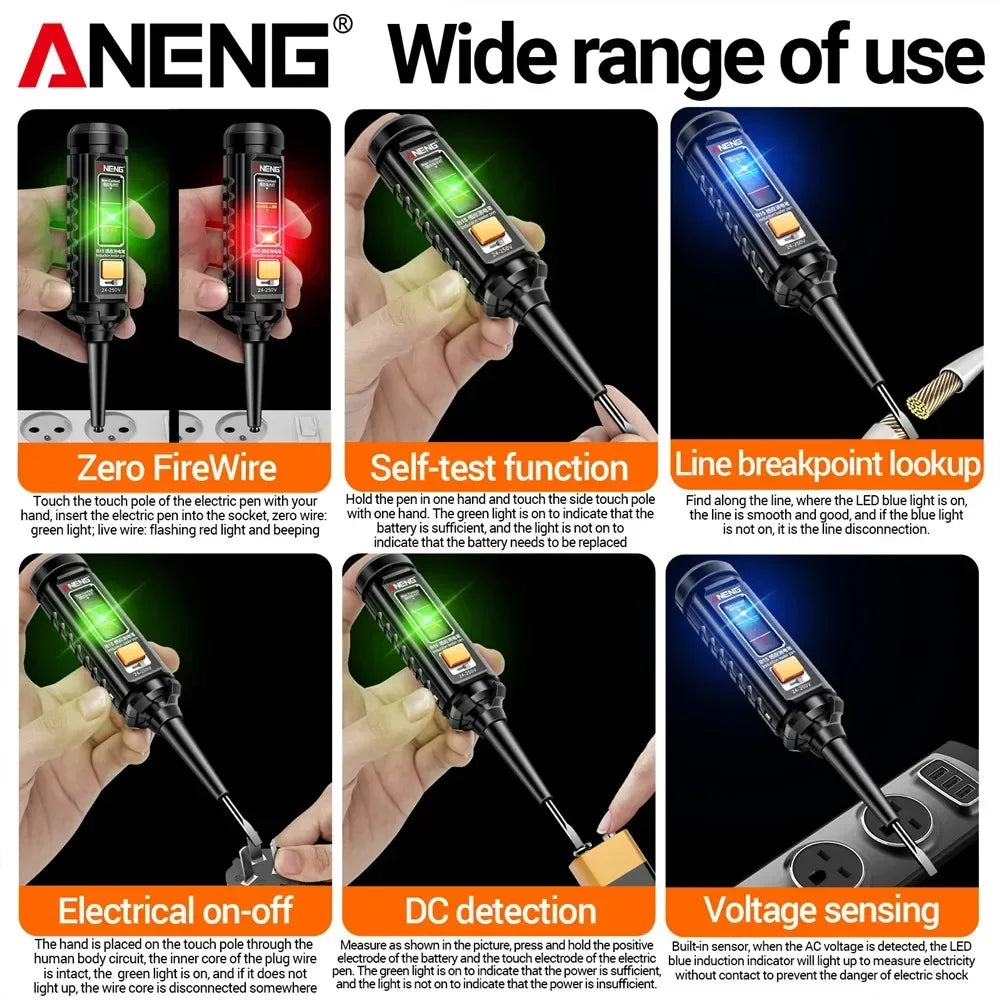 ANENG B15 Multifunction Voltage Tester Pen Detector Induction AC 24V-250V Voltmeter NCV Wire Line breakpoint electrician Tools