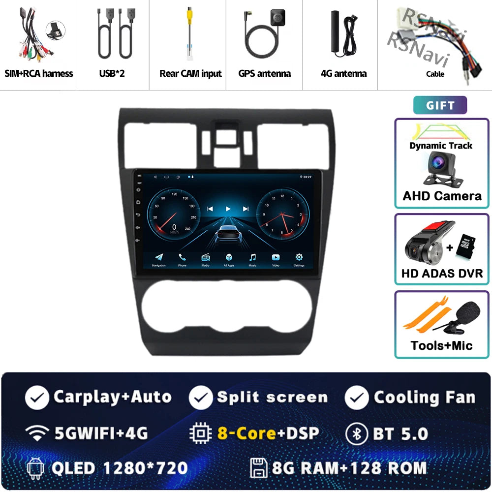 Android 16 For Subaru Forester WRX XV 2012 - 2018 2K QLED Stereo Car Radio Multimedia Video Player GPS 4G CarPlay