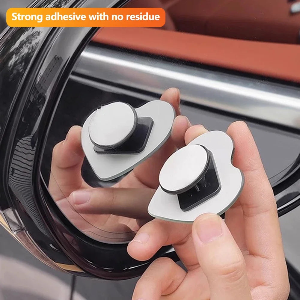 2PCS Adjustable Heart Shaped Car Reversing Aid Rearview Convex Mirror Car Blind Spot Rearview Mirror 360 Degree