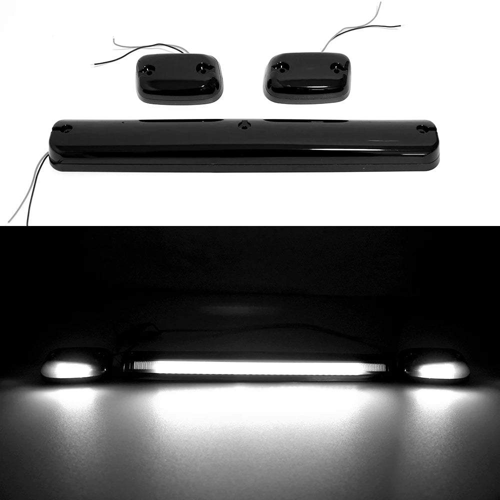 3PCS Smoke Cab Roof Running Amber Side Clearance Dome LED Lights For Chevy Silverado G/M C Sierra 07-13 Auto Warning Drving Lamp