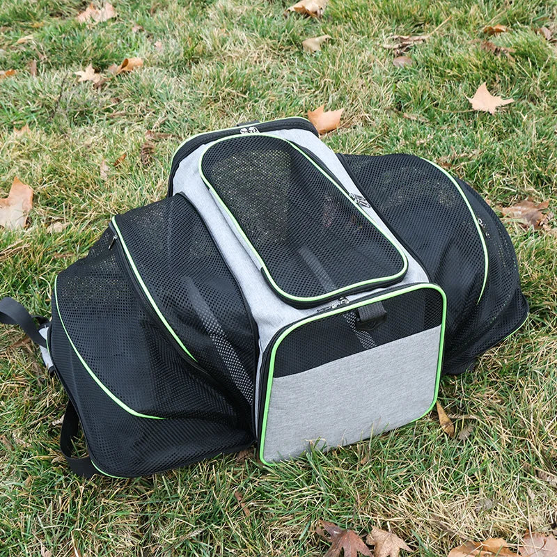 Expandable Pet Carrier Bag - Foldable Mesh Travel Carrier