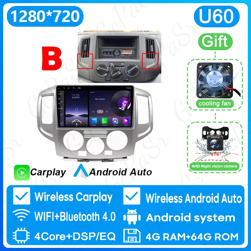 Stereo Car Radio For NISSAN NV200 2011 - 2018 GPS Navigation Android 16 Multimedia Player Carplay Auto 4G WIFI BT No 2din DVD
