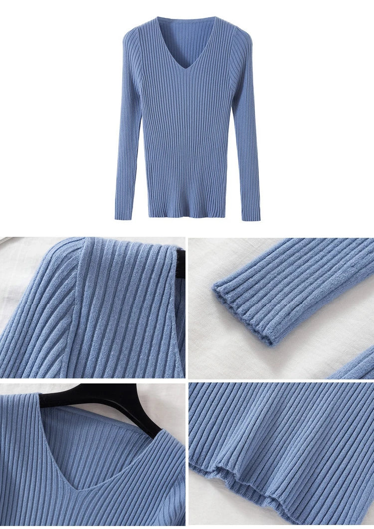 Women's V-neck knit pullover, casual sweater — view 11 of 20