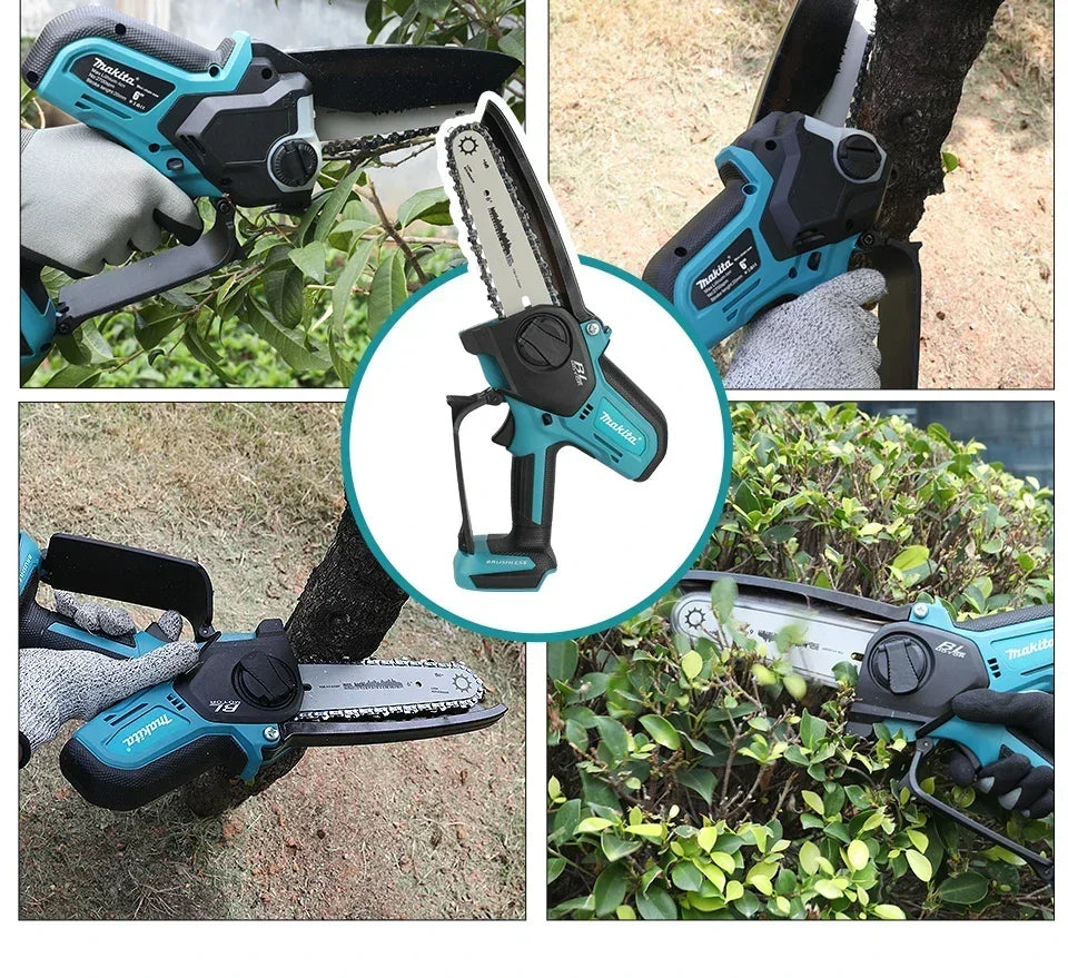 Makita  Woodworking with Small Handheld 18V Cordless Chainsaw for Electric 6-inch Logging Sawzall Mini Portable Chainsaw