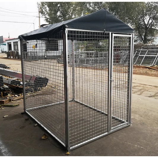 Galvanized Wire Outdoor Dog Kennel with Rain Roof