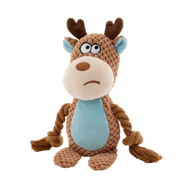 Stuffed Raw Small Joint Dog Plush Chew Toy Indestructible Bite Resistant Sound Puppy Squeaker Dogs Rattle For Pet Toys Supplies