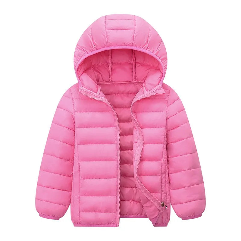 Kids Hooded Puffer Coat 3-14 Years - Solid Zip Winter Jacket - photo 5