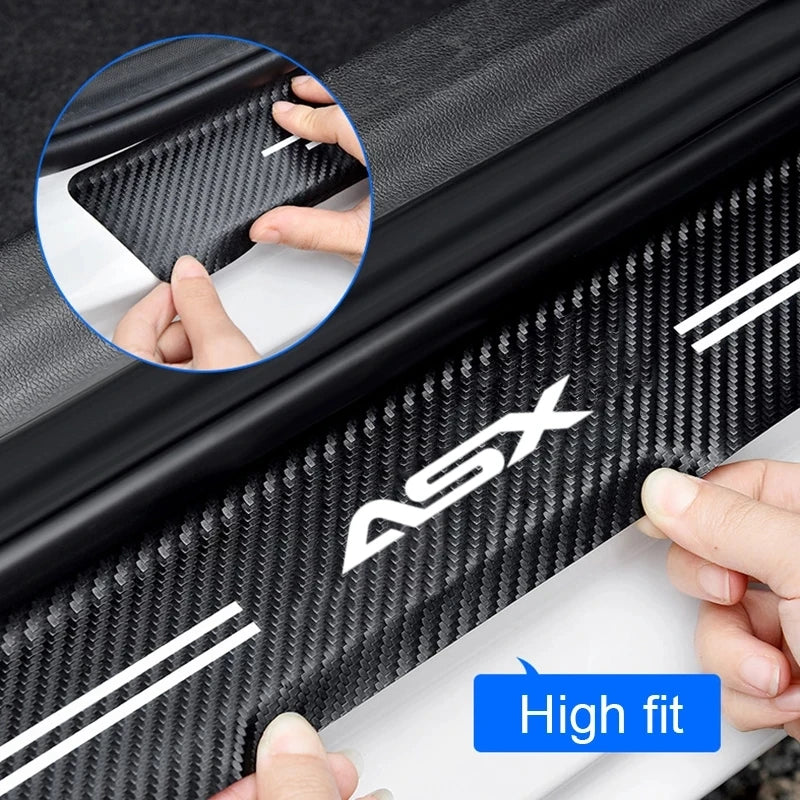 60x7cm Carbon Fiber Door Threshold Protective Sticker – Compatible with Mitsubishi ASX 2010–2019