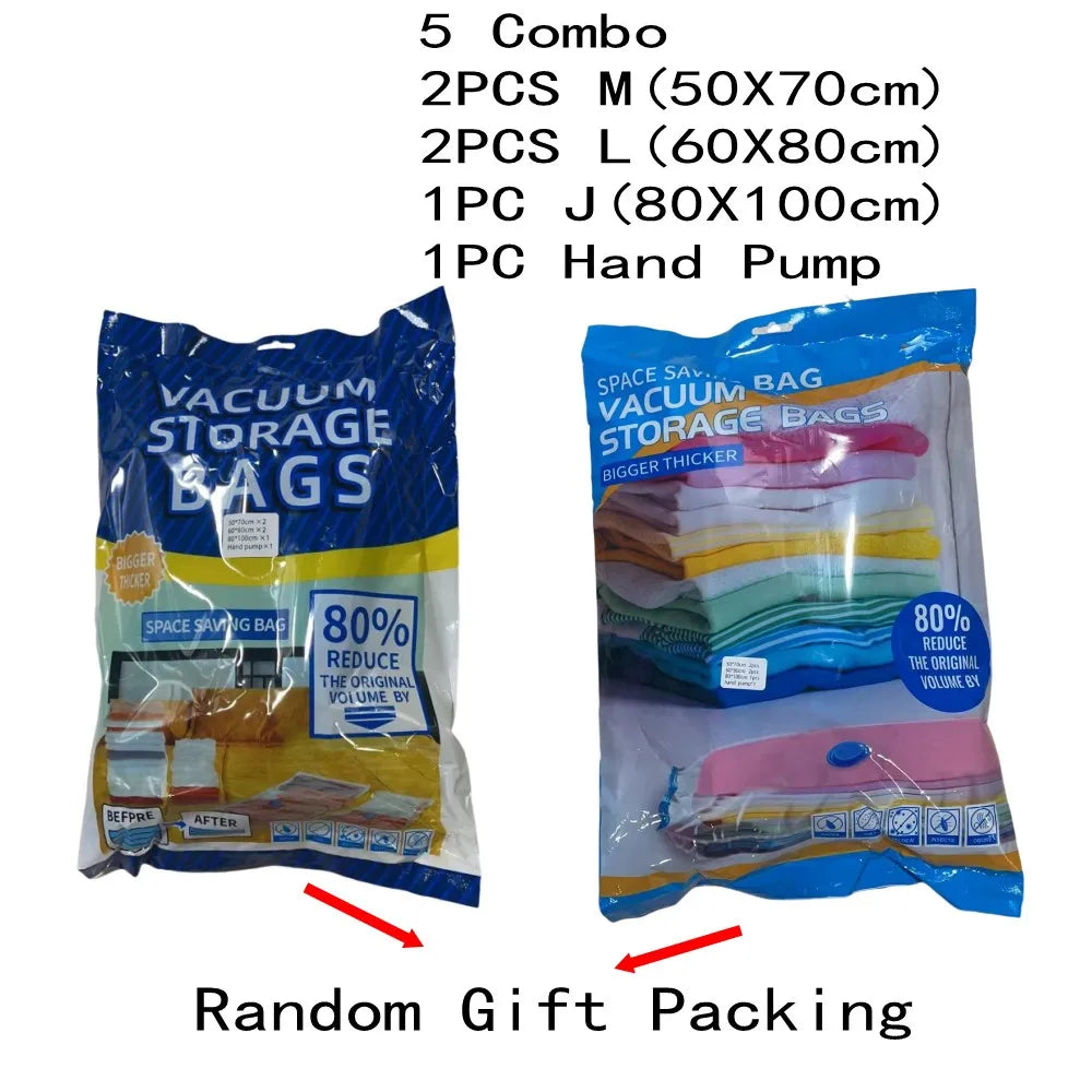 4pcs Thickened Vacuum Compression Bag, Transparent Quilt Vacuum Bag, Storage Bag, Household Clothing Storage And Sorting Bag
