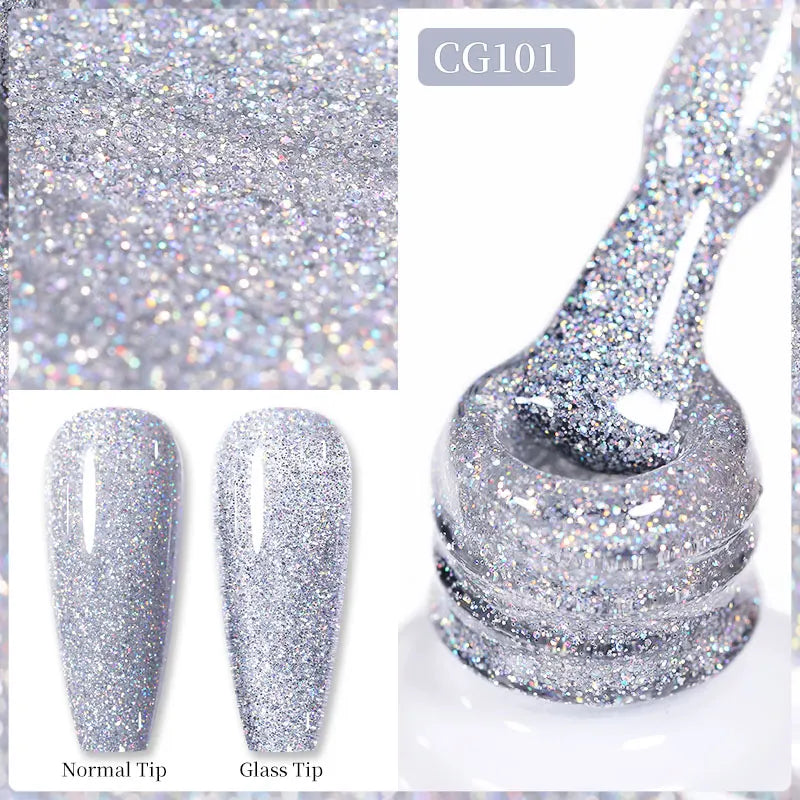 BORN PRETTY Christmas Green Glitter Gel Nail Polish 10ml Sparking Red Glitter White Gold Silver Santa Winter Snowflake Soak Off