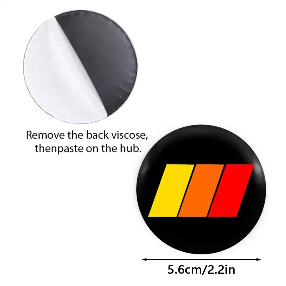 4PCS 56+60MM Universal 3 colors Emblem Wheel Center Hub Caps Sticker Rim Cover Auto Accessories