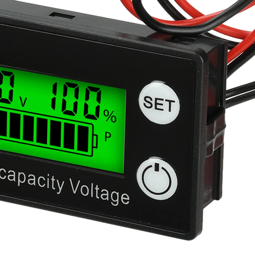 Battery Meter Indicator Voltage Meter 6133A DC8-100V with Alarm Lithium Ion Battery Capacity Monitor 12V 36V 48V 60V 72V 84V
