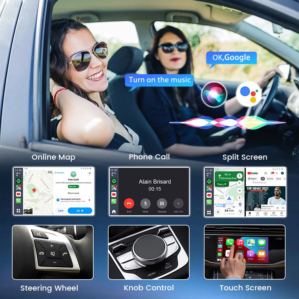 2026 CarlinKit 3 In 1 Android Auto Wireless Android 13 CarPlay Smart Box QCM6125 SM6225 8-Core For Netflix YouTube For OEM Cars