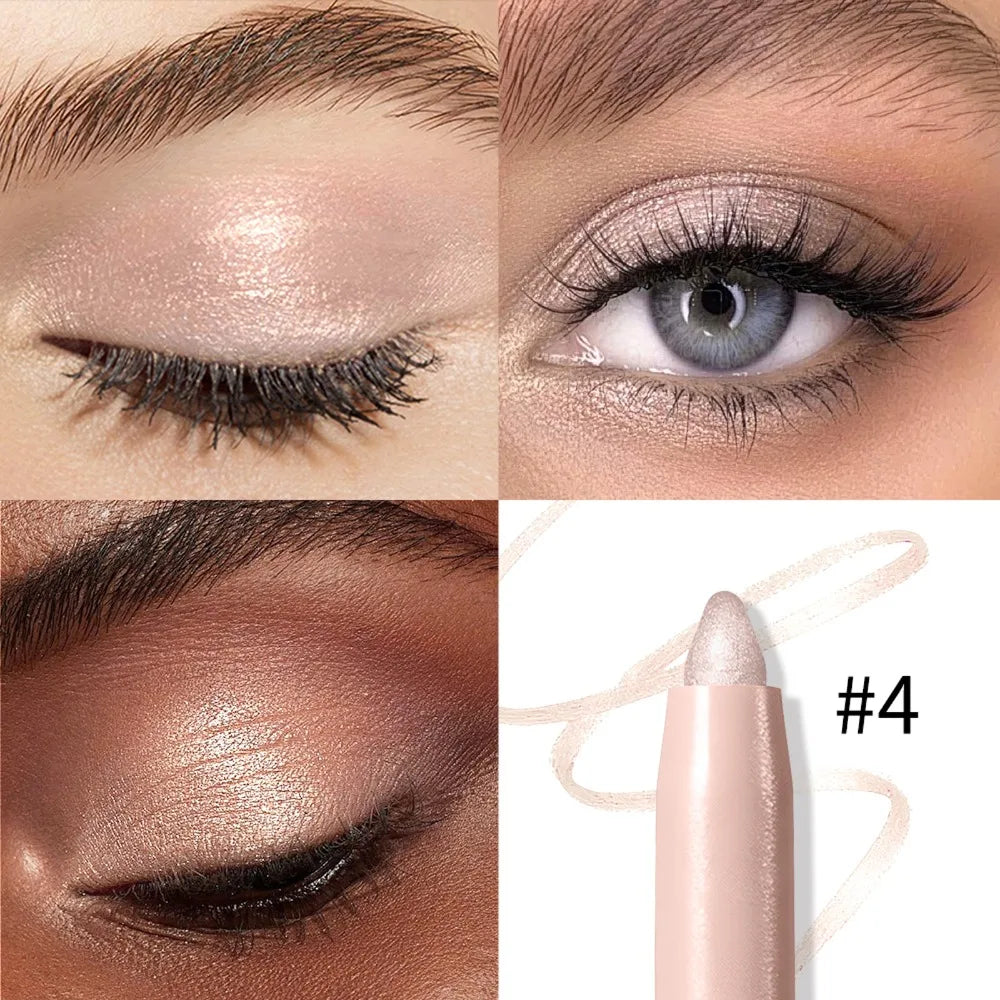 Waterproof Eyeshadow Sticks Long Lasting High Pigmented Shimmer Glitter And Matte Neutral Brown Eyeshadow Pencil Crayon Makeup